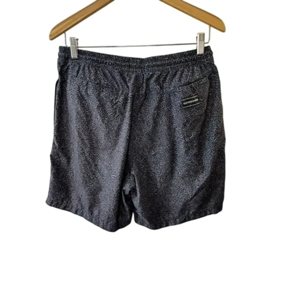 Quiksilver Volley Shorts Black Print Lined Shorts w/ Pockets Men's Size Large